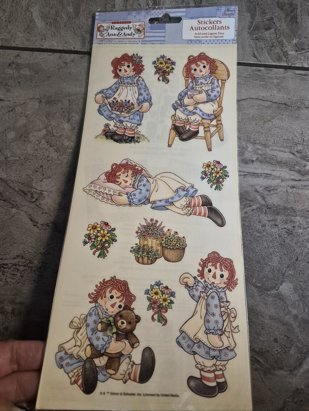 Rare Vintage Raggedy Ann And Andy Stickers 2004